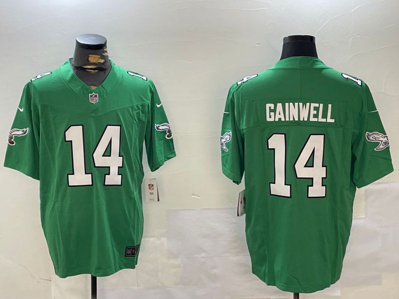 Men Philadelphia Eagles #14 Gainwell Green Throwback 2024 Nike Vapor Limited NFL Jersey style 1->philadelphia eagles->NFL Jersey